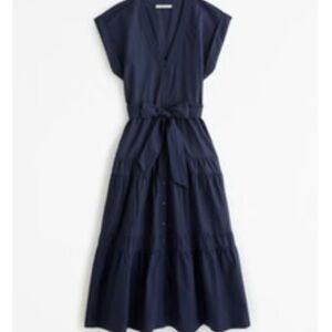 Abercrombie & Fitch Tie Maxi Dress- navy, small NEW IN PACKAGE